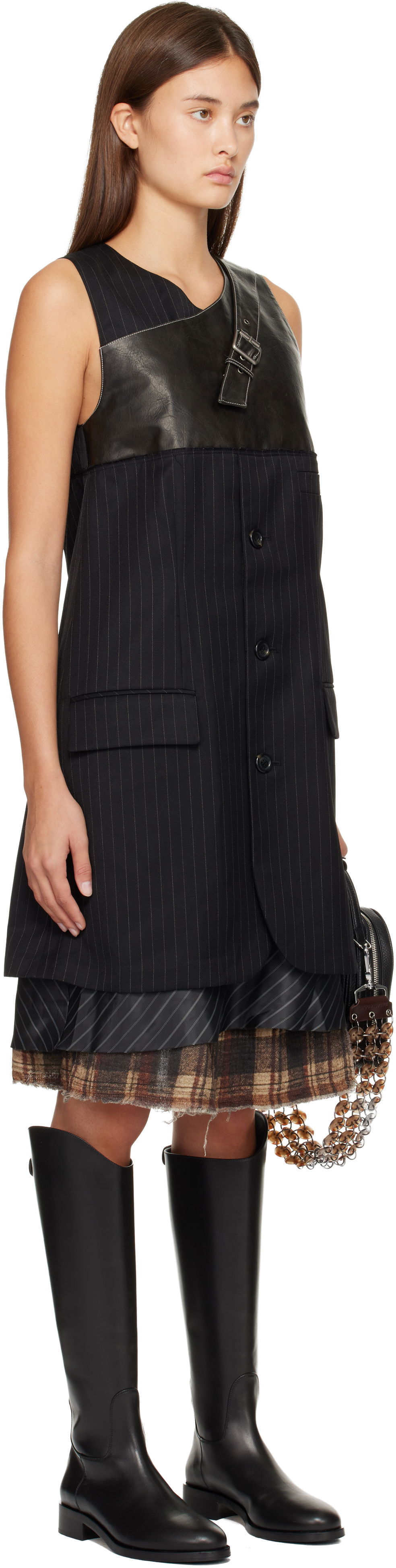Kjole Andersson Bell Blazer Cut Sleeveless Midi Dress Sort | atb1396w, 1