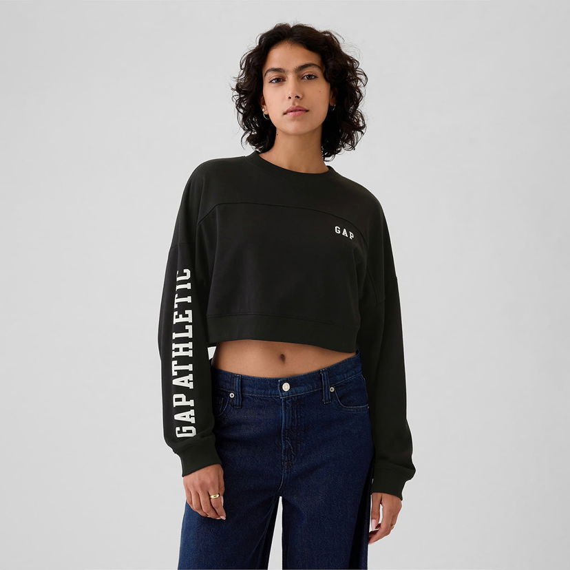 Tøj GAP Sweatshirt Crop Sweatshirt True Black L Grøn | 498952-02