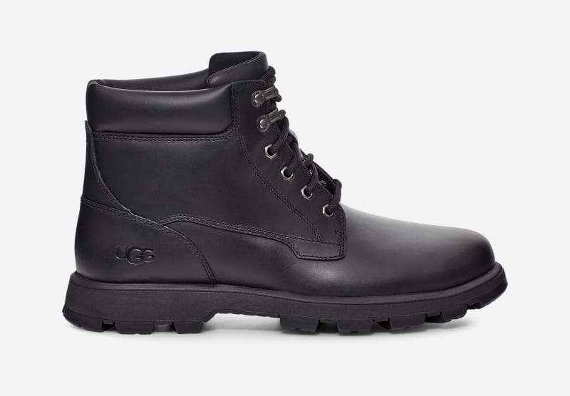 Tøj UGG ® Stenton Boot for Men in Black, Size 9, Leather Orange | 1120990-BLLE, 0