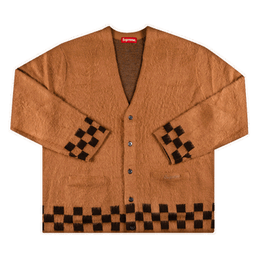 Sweater Supreme Brushed Checkerboard Cardigan Brun | SS21SK17 CAMEL, 0