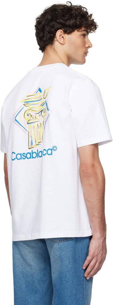 T-shirt Casablanca Diamond Column Graphic T-Shirt Hvid | MPS25-JTS-001-04, 2