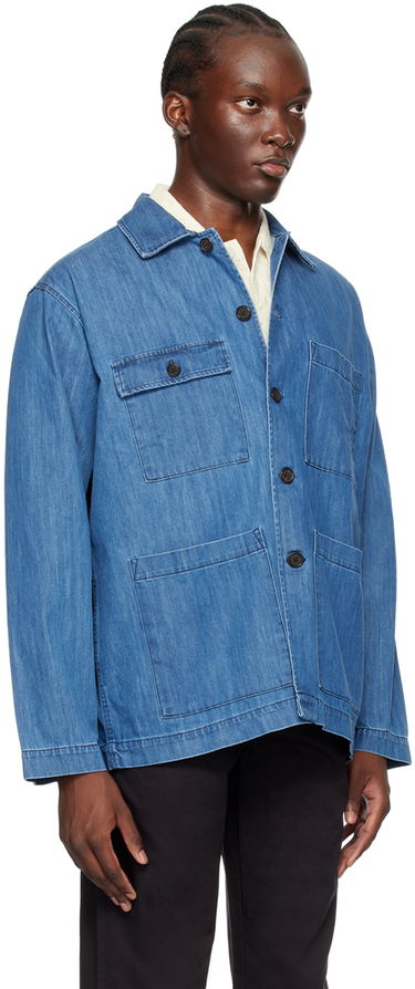 Jakke Universal Works Universal Works Dockside Denim Jacket Blå | P3107, 1