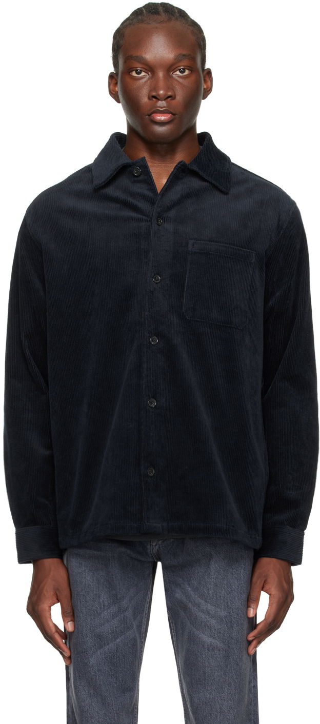 Skjorte Samsoe Samsoe Samsøe Samsøe Damon Corduroy Shirt Mørkeblå | M23300049