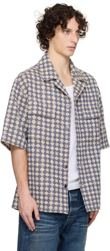 Skjorte AMIRI AMIRI MA Quad Boucle Camp Shirt Blå | AMSTCA1144, 1