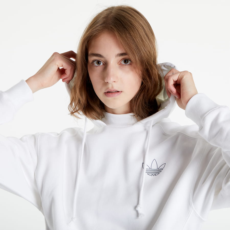 Sweatshirt adidas Originals Crop Hoodie Hvid | hk5170, 1