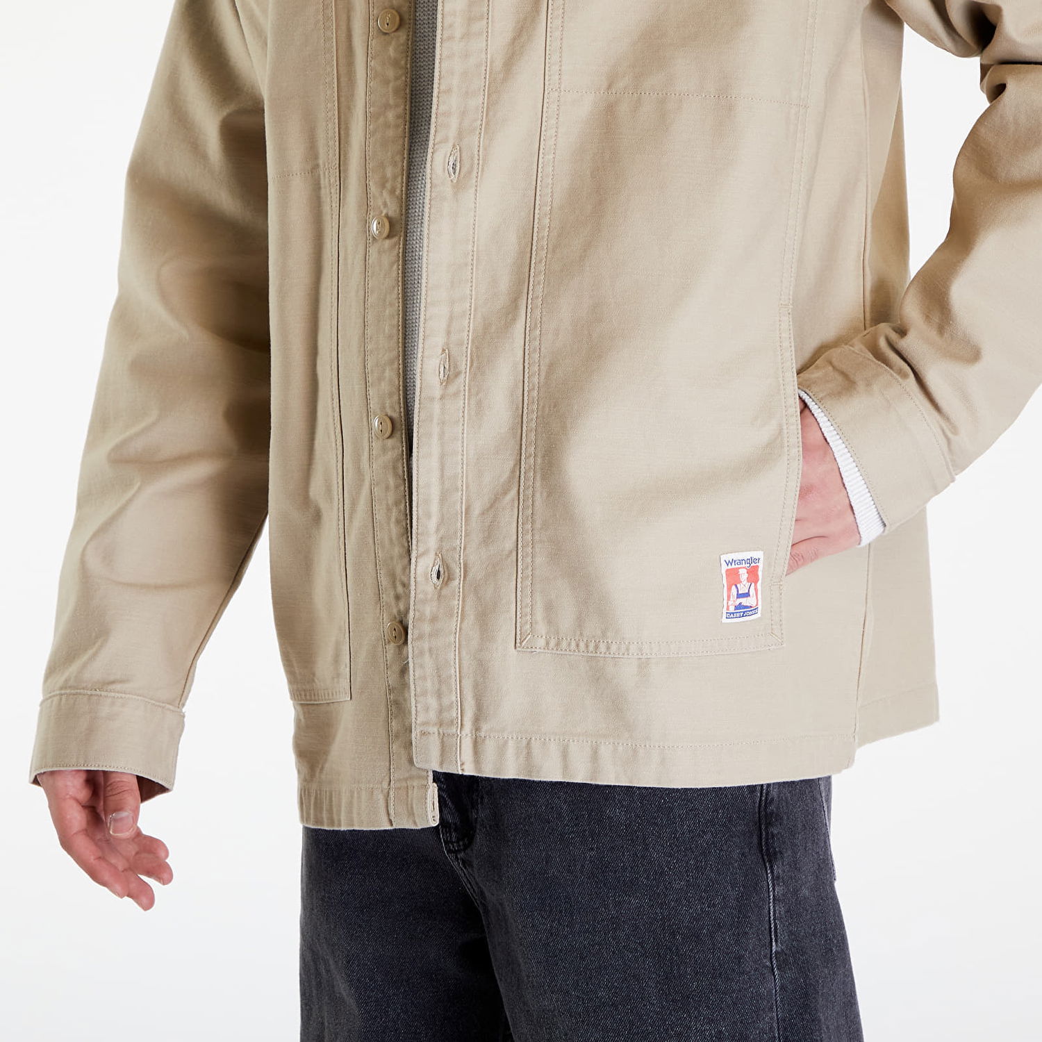 Jakke Wrangler Casey Jones Shacket Beige Beige | 112351194, 1