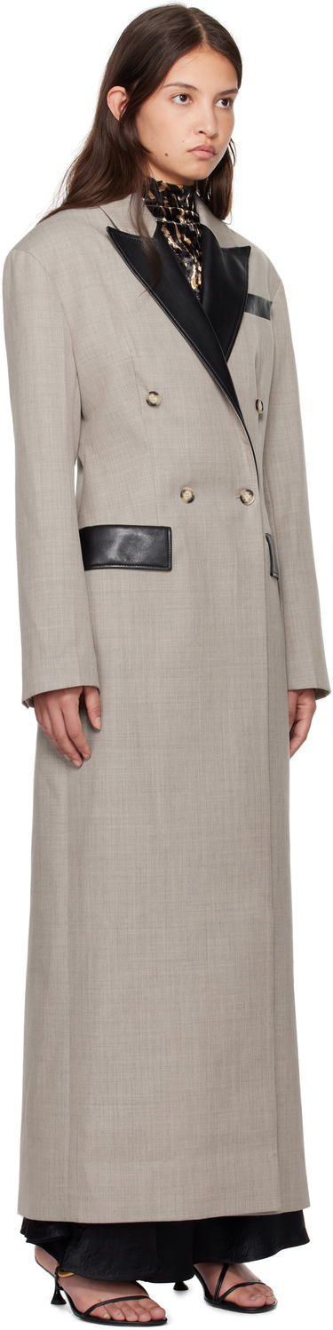 Frakker Nanushka Nanushka Ferris Double-Breasted Long Coat Grå | NW24FWOW36970, 1