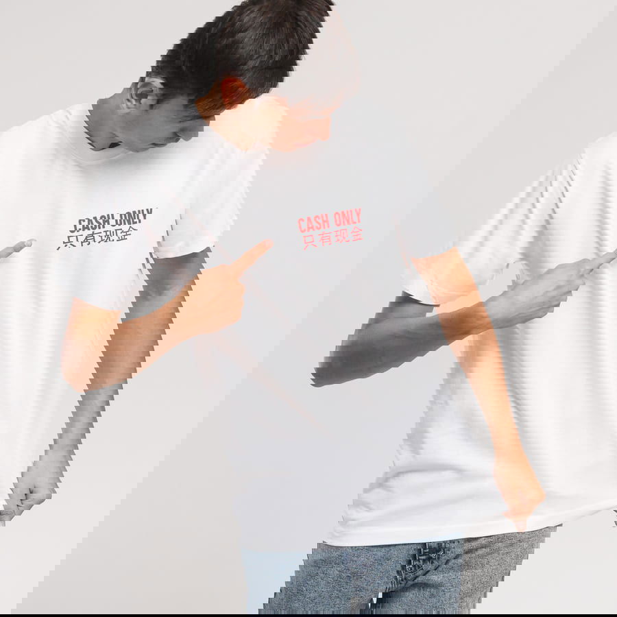 T-shirt Urban Classics Cash Only Tee Hvid | MT816 white, 0