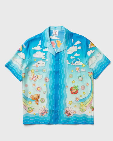 Skjorte Casablanca Cuban Collar Short Sleeve Shirt Blå | M-AW25-SH-003-04, 2