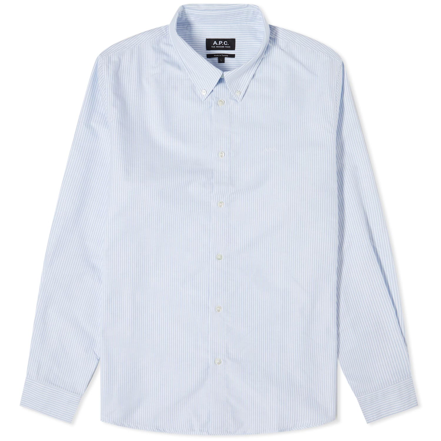 Skjorte A.P.C. Greg Log Button Down Stripe Shirt Blå | COGUH-H12499-IAA, 0
