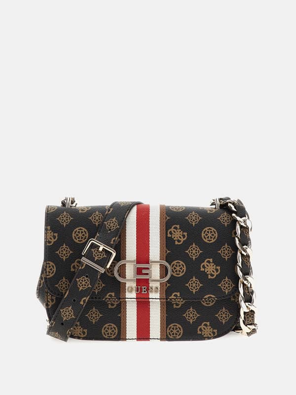 Håndtaske GUESS Nelka 4G Peony Logo Mini Crossbody Sort | HWPG9307200, 0