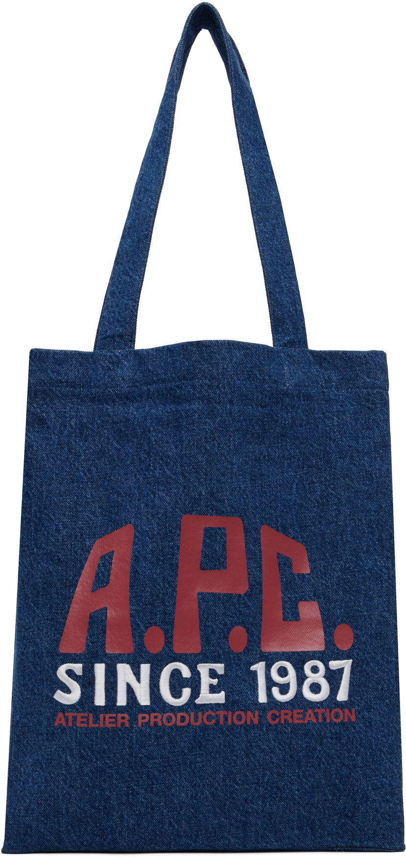 Mulepose A.P.C. A.P.C. Lou Carpenter Denim Tote Bag Blå | COHTD-M61990