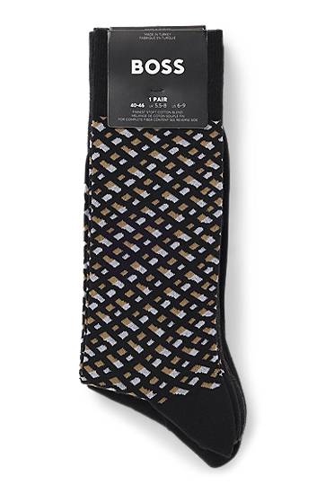 Sokker BOSS Gift-boxed four-pack of regular-length socks featuring one patterned pair and three solid pairs Flerfarvet | 50524322, 1
