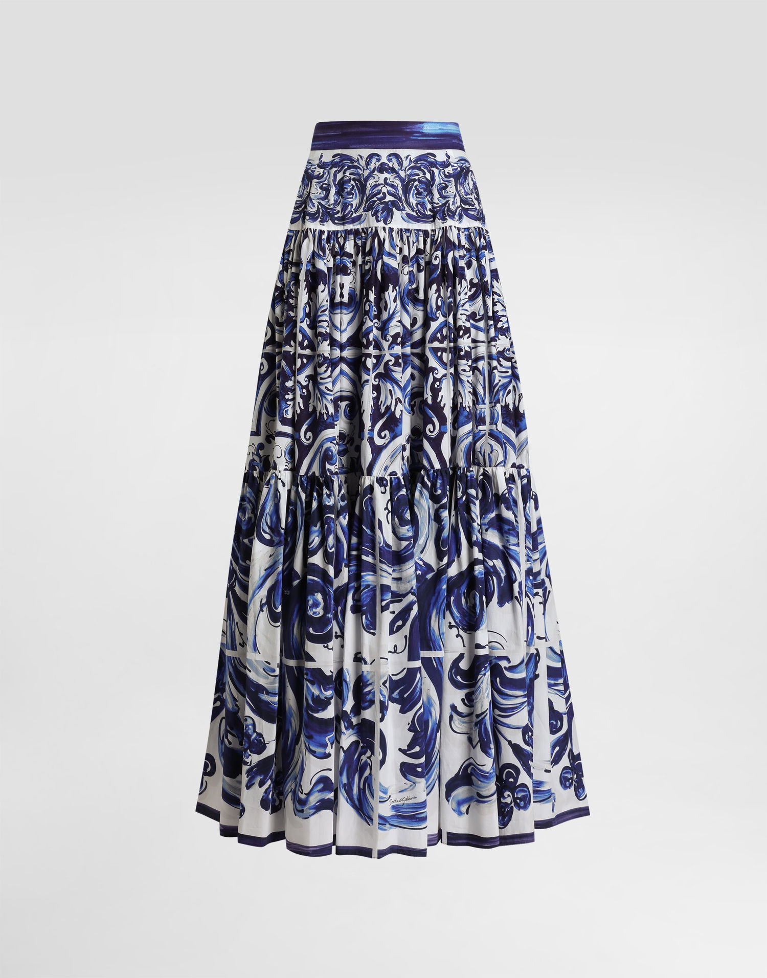 Nederdel Dolce & Gabbana Majolica-print Long Poplin Skirt Flerfarvet | I4O20WFI5JKHB5DQ, 0