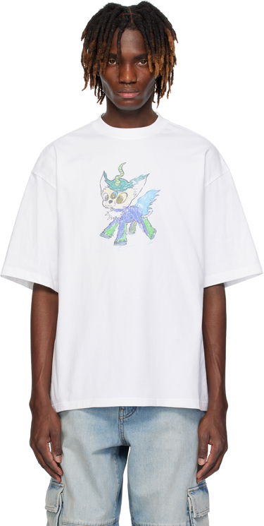 T-shirt We11done We11done Monster Drawing T-Shirt Hvid | WD-TT0-25-744-U-WH, 0