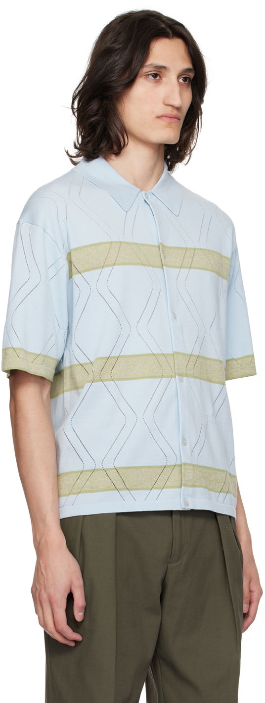 Skjorte Paul Smith Paul Smith Striped Knit Polo Shirt Blå | M1R-629Y-M02314-40, 1