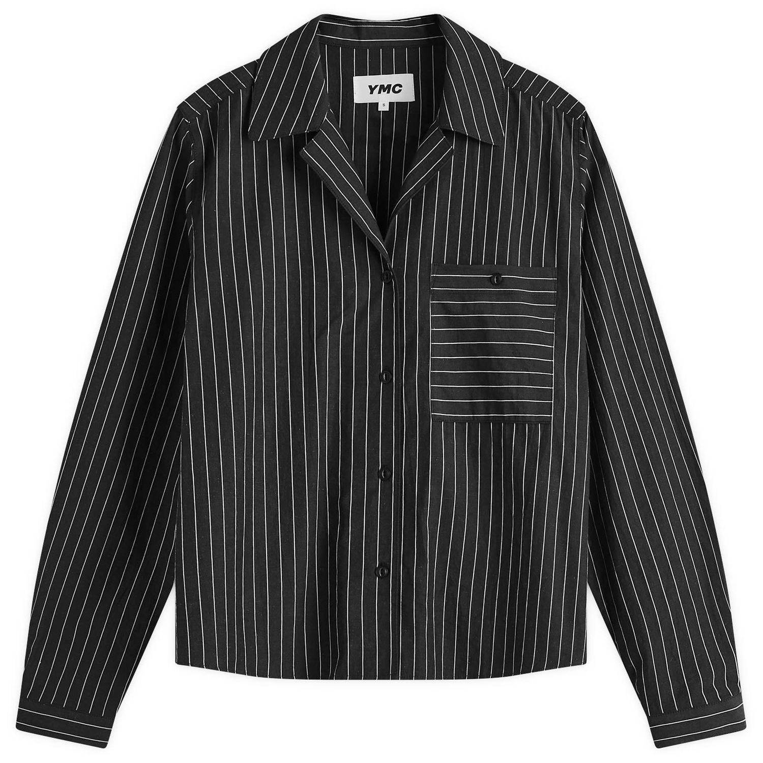 Skjorte YMC Annie Striped Shirt Sort | Q2XMI-Black, 1