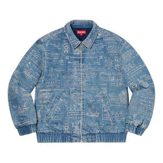 Bomberjakke Supreme Checks Embroidered Denim Jacket Blå | SUP-SS20-452