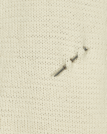 Sweater Off-White Meteornail Knit Zip Mockneck Sweater Beige | OMHA122F21KNI001 6161, 6