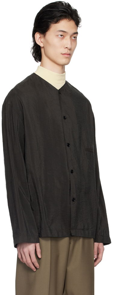 Skjorte LEMAIRE Lemaire Collarless Button-Up Shirt Sort | SH1065 LF208, 1