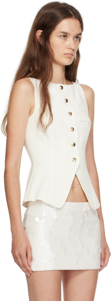 Vest GUIZIO Guizio Troyes Sleeveless Peplum Top Hvid | P25107W142, 1