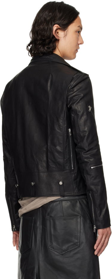 Jakke Rick Owens Rick Owens Hollywood Bauhaus Stooges Leather Jacket Sort | RU01E5765 LSU, 2
