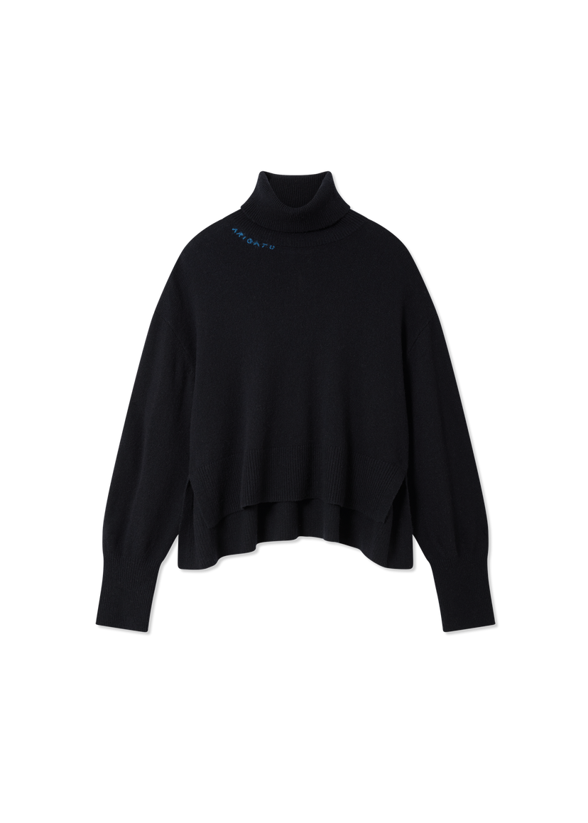 Sweater AXEL ARIGATO Maeve Turtleneck Boxy Fit Cropped Sweater Sort | A3324001