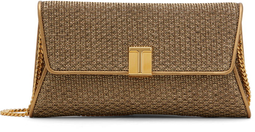 Håndtaske Tom Ford Tom Ford Nobile Textured Fabric Clutch Metalisk | L1736-TSY048X