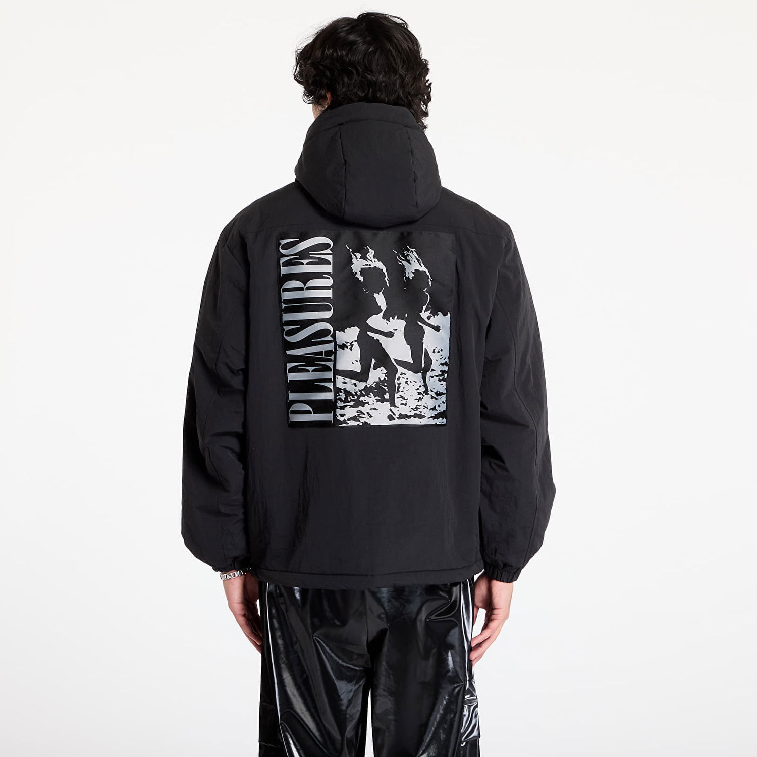 Parka Pleasures Run Hooded Black Jacket Sort | P24W014 BLACK, 1