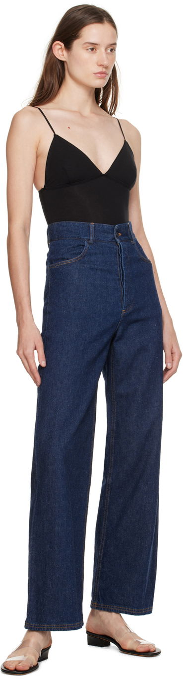 Jeans Baserange High-Waisted Wide Leg Jeans Mørkeblå | TRNA-CO-SP24, 3