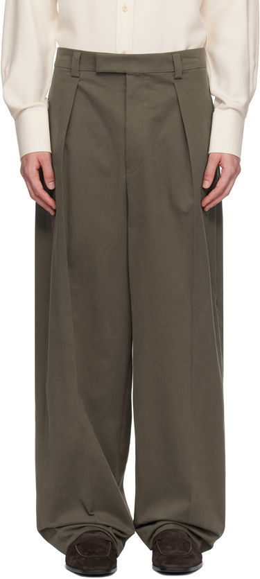 Bukser FERRAGAMO Ferragamo Inverted Pleats Trousers Grøn | 782861, 0