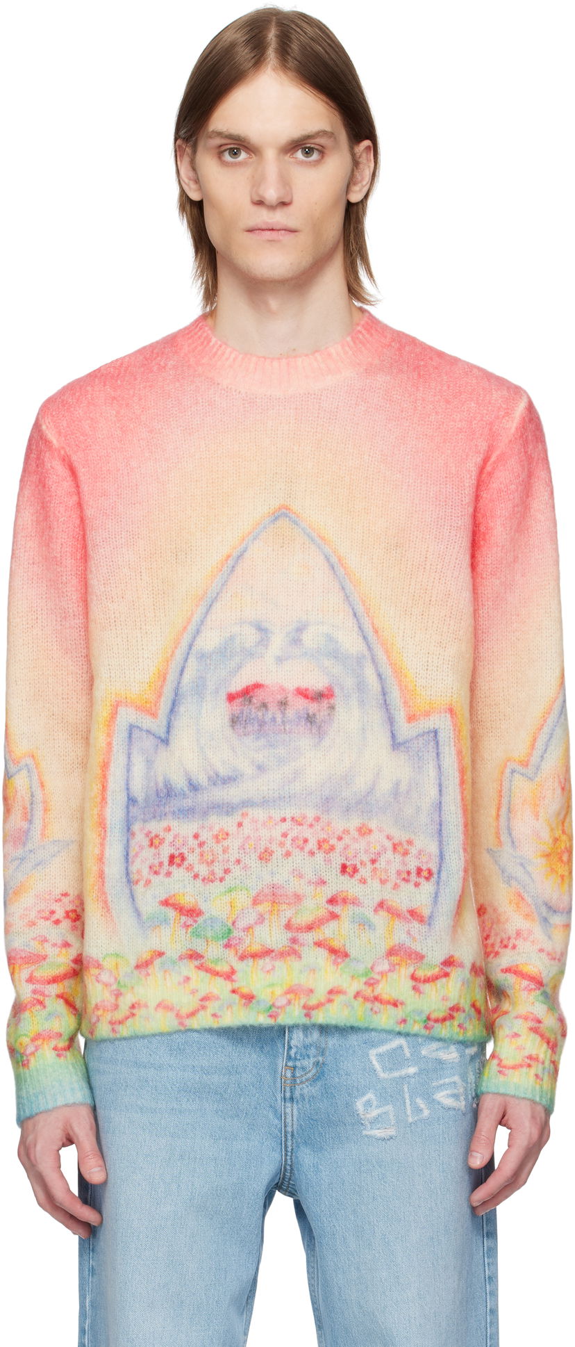 Sweater Casablanca Casablanca Psychedelic Nirvana Knit Sweater Lyserød | MS25-KW-922-01