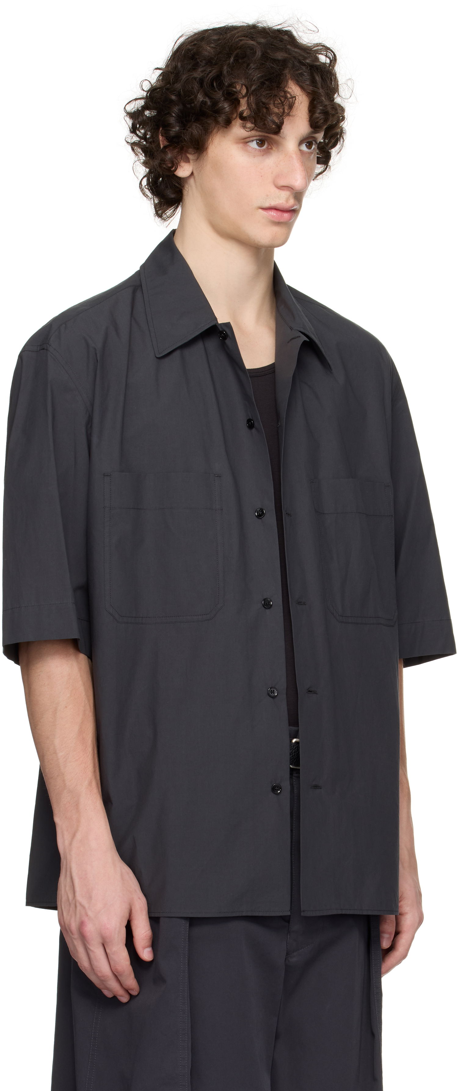 Skjorte LEMAIRE Lemaire Convertible Shirt Sort | SH1175 LF1364, 1
