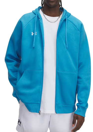 Sweatshirt Under Armour Rival Fleece Full-Zip Hoodie Blå | 1379767-452, 0