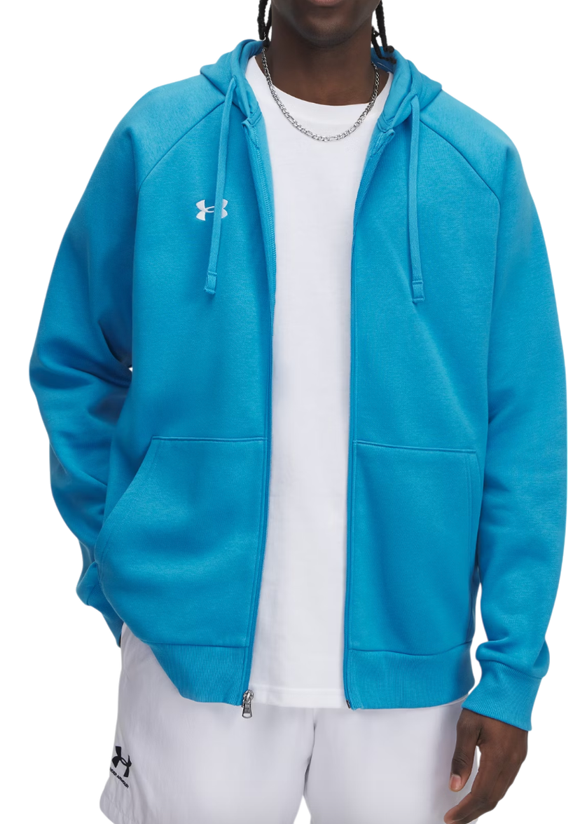 Sweatshirt Under Armour Rival Fleece Full-Zip Hoodie Blå | 1379767-452