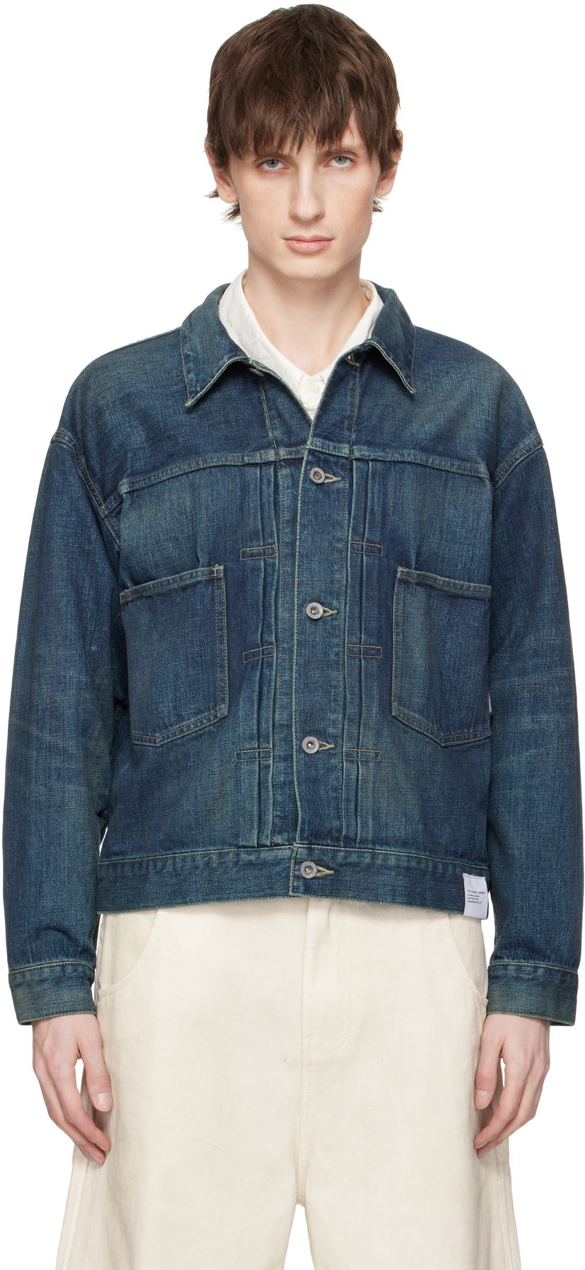 Jakke Neighborhood Neighborhood Washed Type-2 Denim Jacket Blå | 251XBNH-JKM02