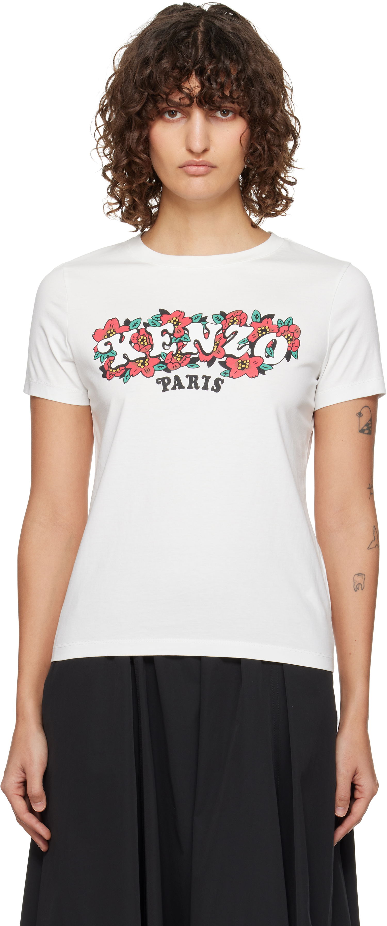 T-shirt KENZO VERDY Edition Cotton Graphic T-Shirt Hvid | FF52TS1494SO, 0