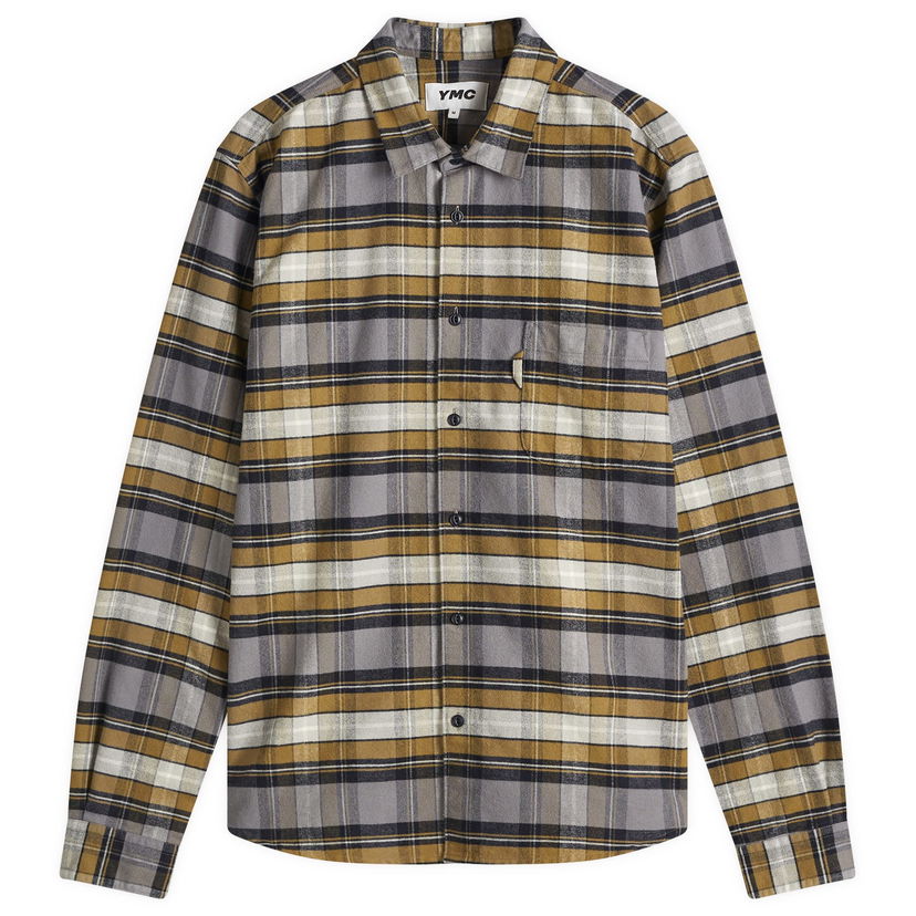 Skjorte YMC Curtis Check Shirt Gul | P2XMB-90