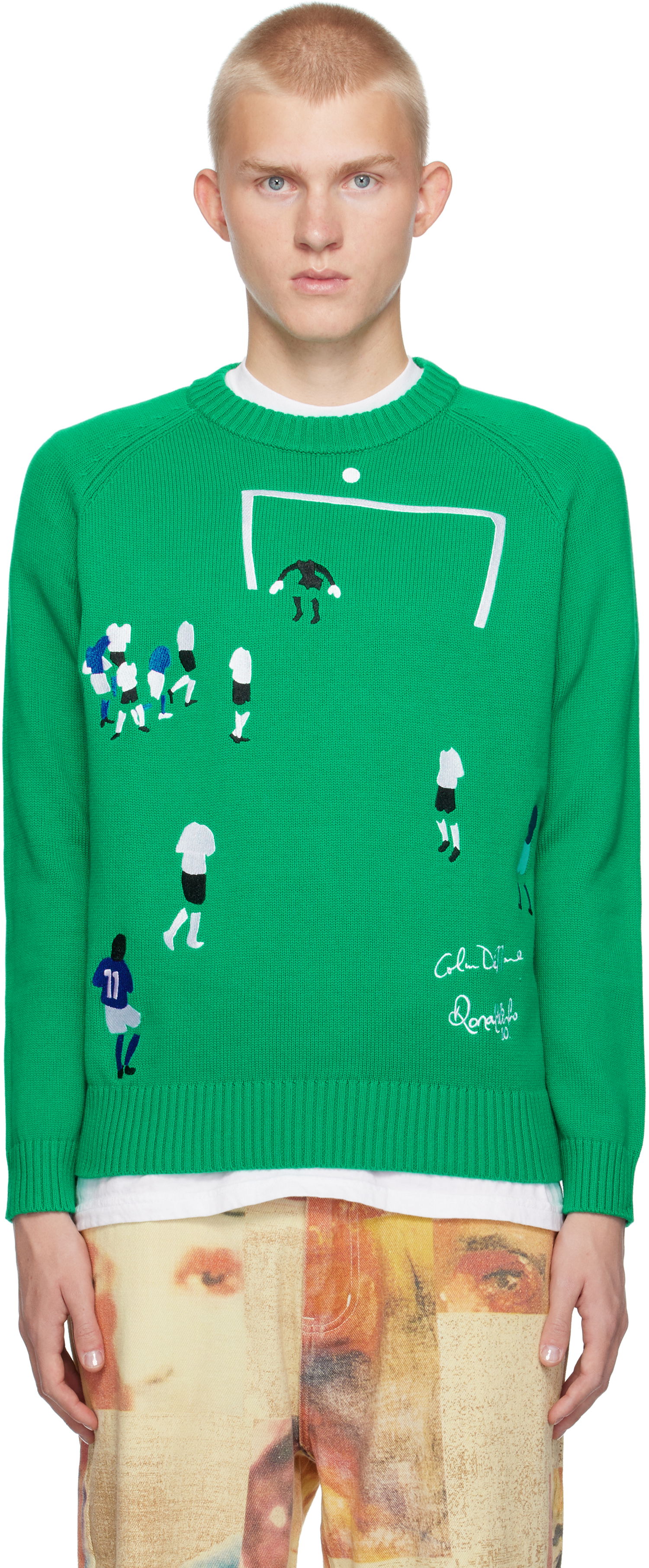 Sweater KidSuper Ronaldinho Edition Goal! Sweater Grøn | AW24-SW-01, 0