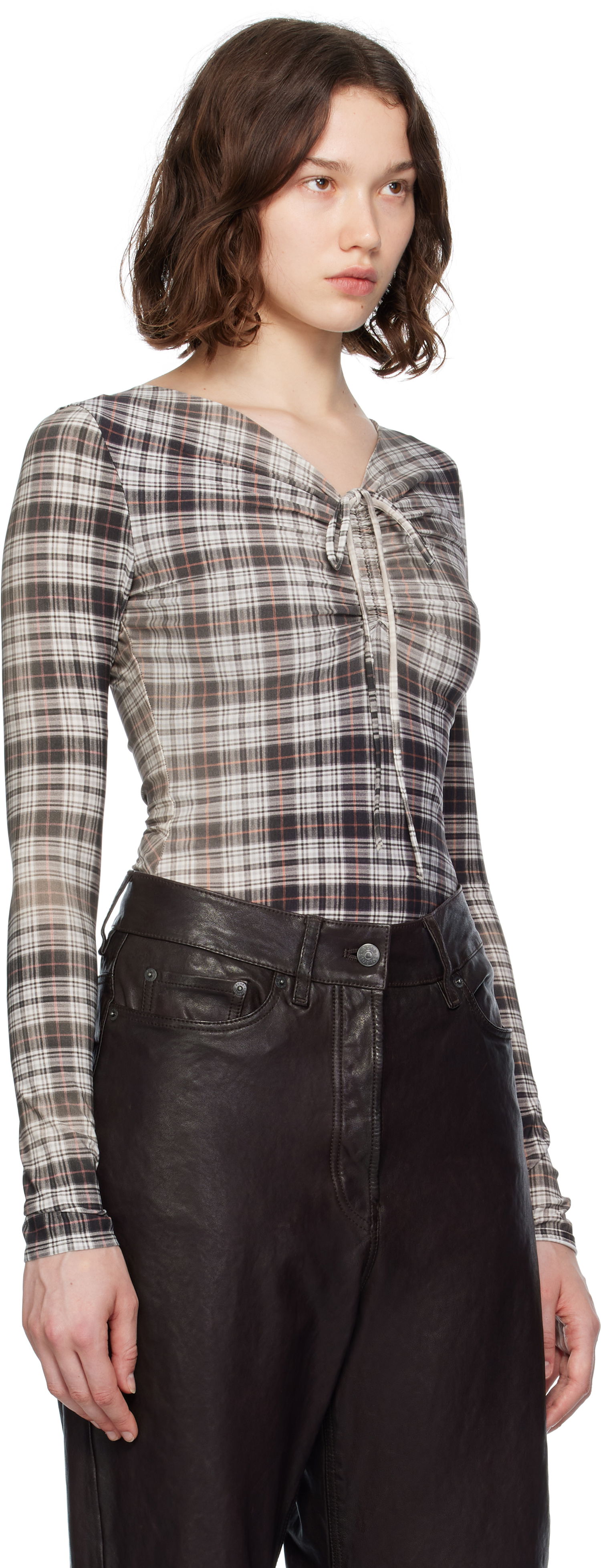 T-shirt Acne Studios Acne Studios Faded Check Long Sleeve Top Flerfarvet | AC0729-, 1