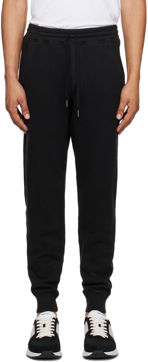 Joggingbukser Tom Ford Black Garment-Dyed Sweatpants Sort | JAL001-JMC006S23