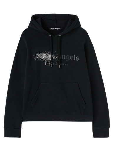 Sweatshirt Palm Angels Rhinestone Sprayed Hoody Sort | PMBB003F22FLE0011010
