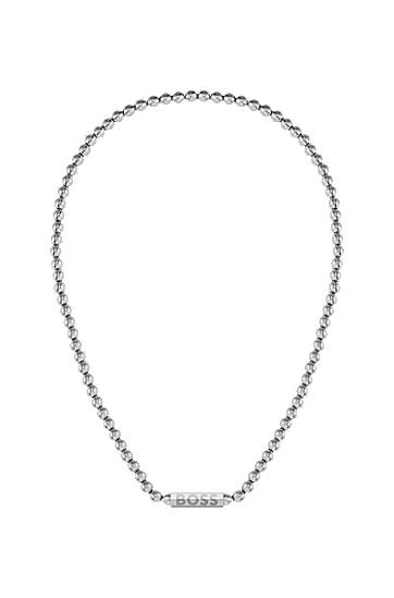 Halskæde BOSS BOSS Beaded Necklace with Octagonal Closure Metalisk | 1580656