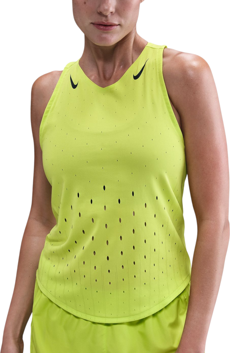 Tanktop Nike AeroSwift Perforated Running Tank Top Gul | fn2504-389, 0