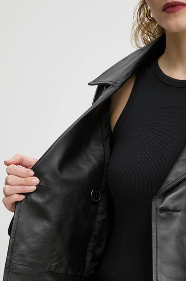 Trenchcoat STAND STUDIO Stand Studio Bloom Cropped Leather Jacket Sort | 66387.7010, 6