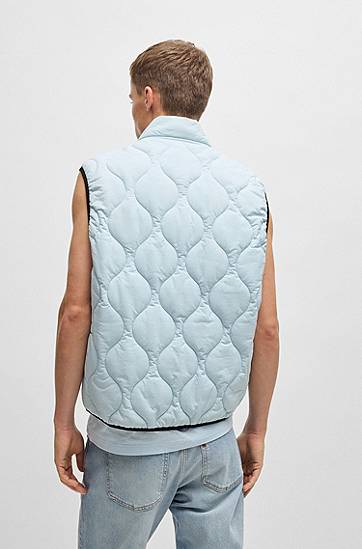 Vest BOSS Quilted Gilet with Logo Patch Blå | 50510243, 1