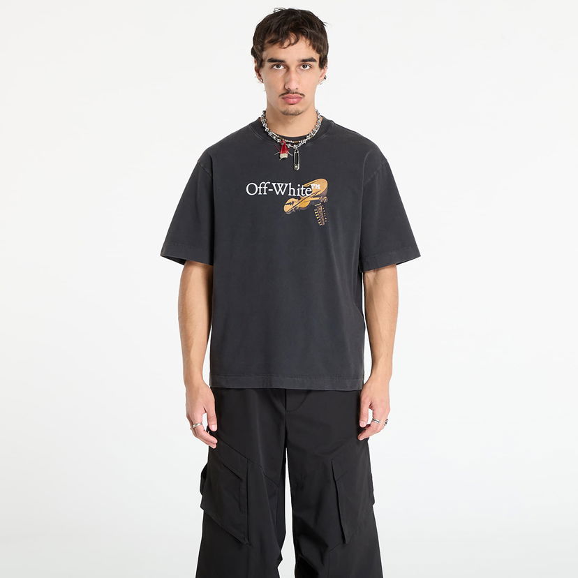 T-shirt Off-White Off-White Cupid Arrow Skate Short Sleeve T-Shirt Sort | OMAA120F25JER00V1301