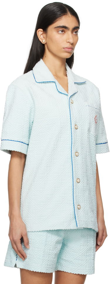 Skjorte Casablanca Monogram Towelling Relaxed Fit Shirt Blå | U-MPS25-SH-085-01, 1