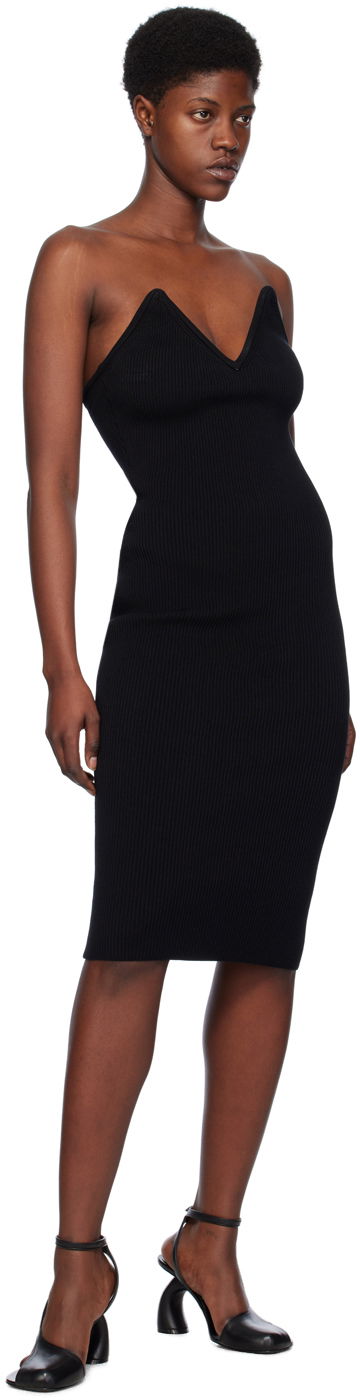 Kjole Coperni V-Neck Midi Dress Sort | COPML91852, 3