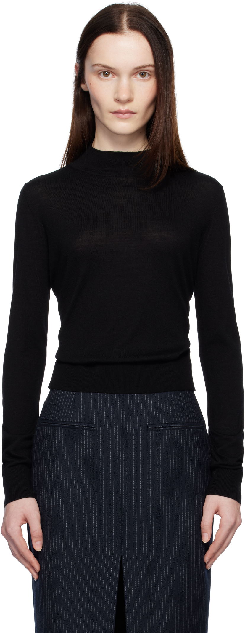 Sweater Anine Bing Monique Long Sleeve Sweater Sort | A-09-10130-BLK1